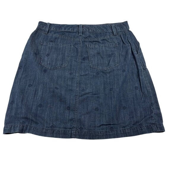 Talbots Petite Denim Embroidered Skirt Size 8P Cotton & Lyocell Chambray - Picture 5 of 5
